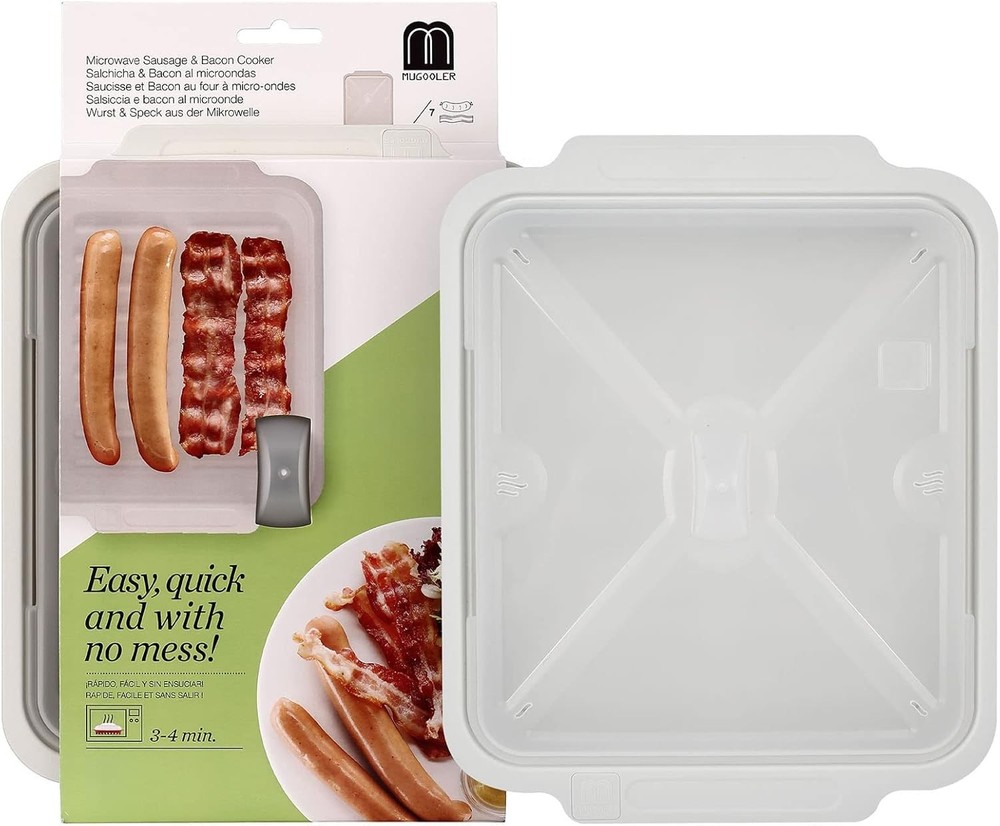 Non-Stick Microwave Bacon Maker with Lid - Fast & Easy Bacon Cooking Solution