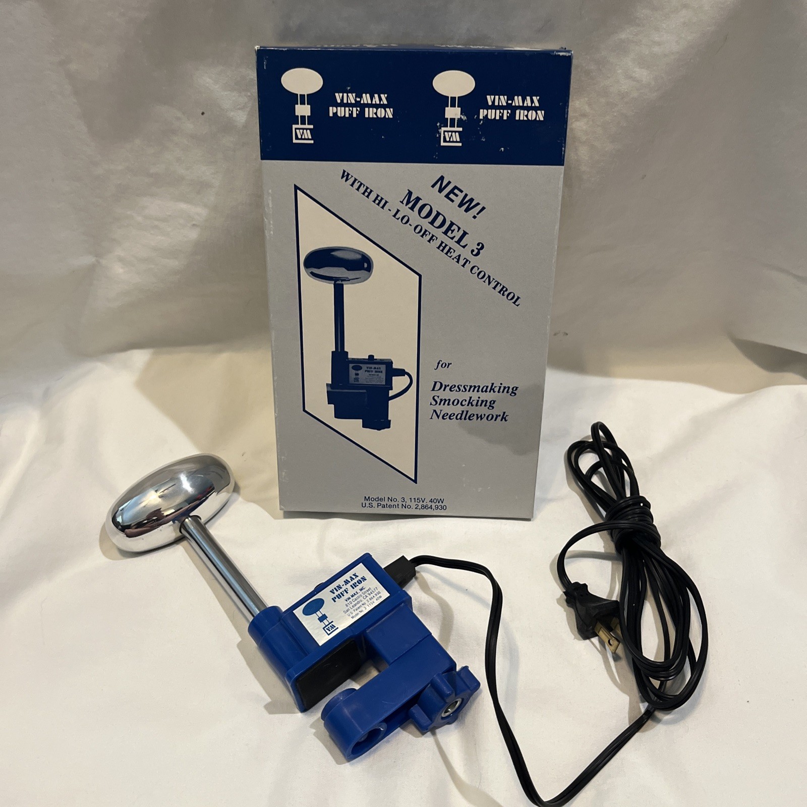 VIN MAX Puff Iron Model 3 Hi Lo Off Heat Control Box & Paperwork Great Cond