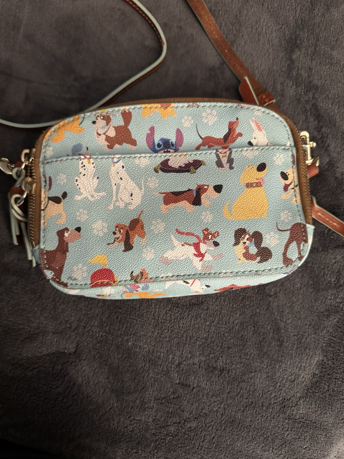 Dooney & Bourke Disney Dogs Blue 2017 Ambler Crossbody Shoulder Purse EUC