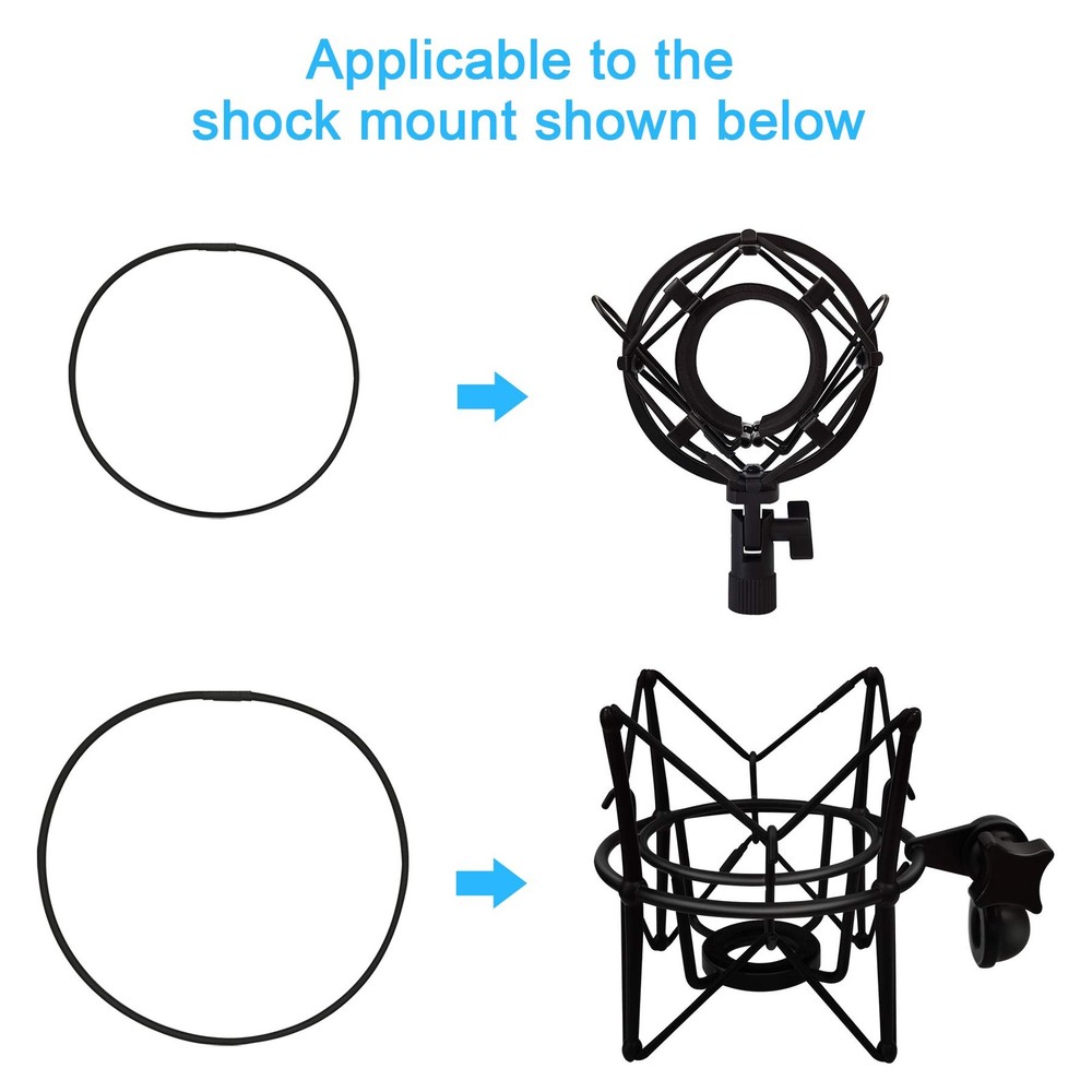Mictop Universal Elastic Bands Replacement for Microphone Shock Mount black