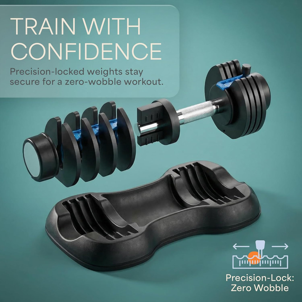 Adjustable Dumbbells Set Multi Weight Options with Rack Home Strength Training