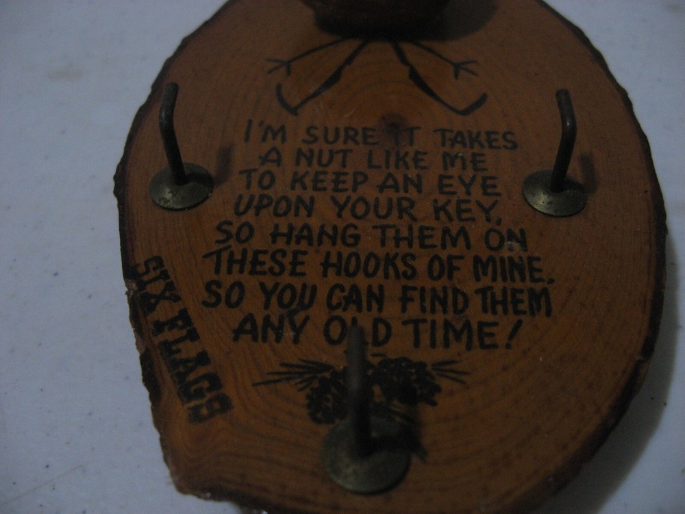 Vintage Six Flags Theme Park Wall Mounted Key Hanger Hooks