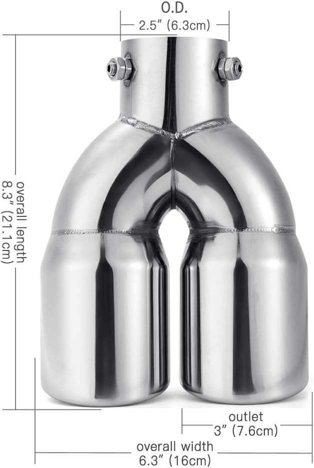 Stainless Exhaust Tip Adjustable Universal Fit Pipe