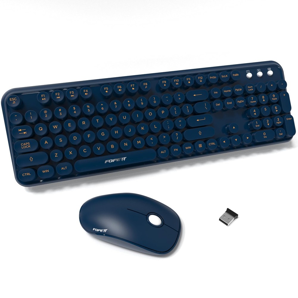Wireless Keyboard and Mouse Combo with Switch Button- 2.4GHz Cordless Typewri...