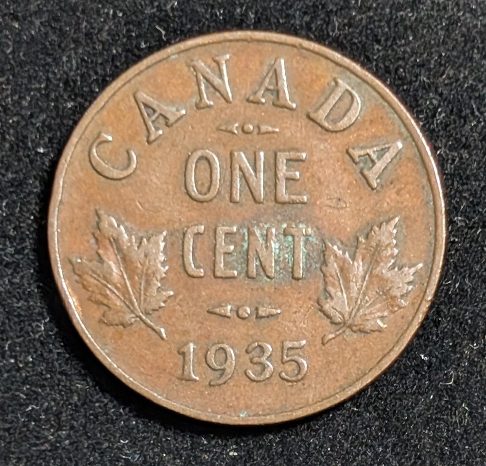 1935 Canada 1 Cent Circulated KM# 28 Brown