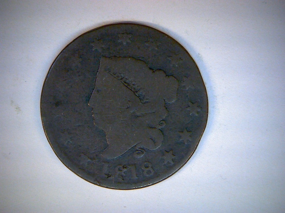 1818  U.S. LARGE CENT,  CORONET CENT