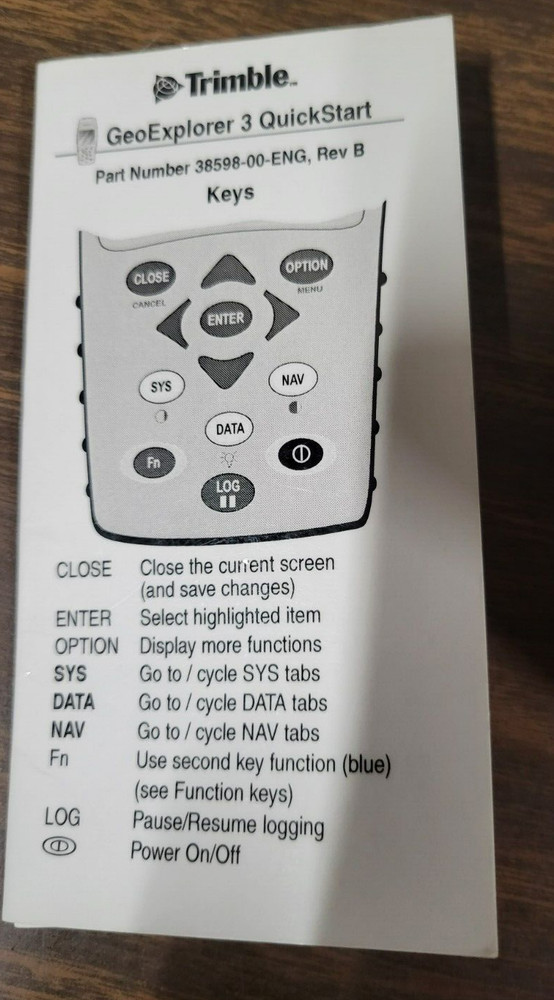 Trimble GeoExplorer 3 GPS Data Collector 38376-00 Base w/Data Cable & Adapter