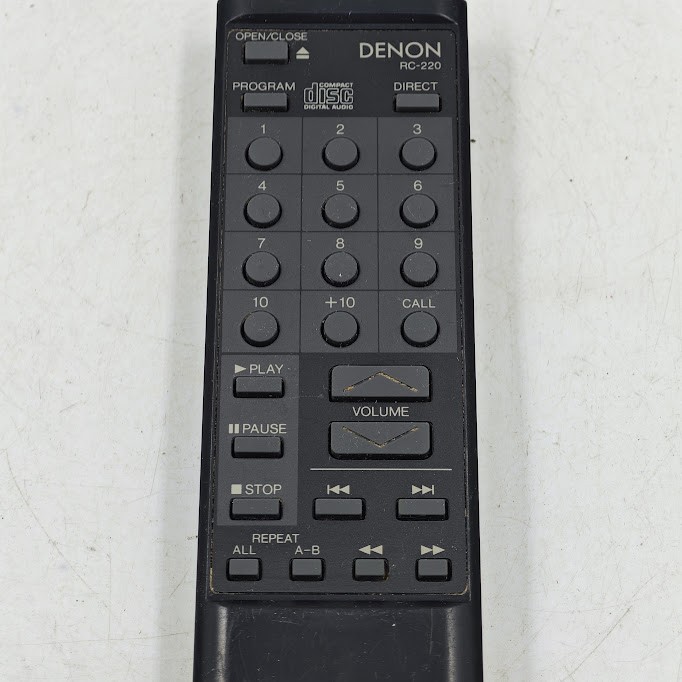 Denon RC-220 Remote Control - Missing Battery Cover, Used