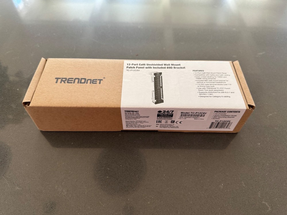 TrendNet TC-P12C6V Cat6 Unshielded Patch Panel