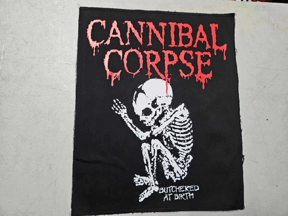 CANNIBAL CORPSE, BUTCHERED AT BIRTH, CANVAS SCREEN PRINTED LARGE BACK PATCH