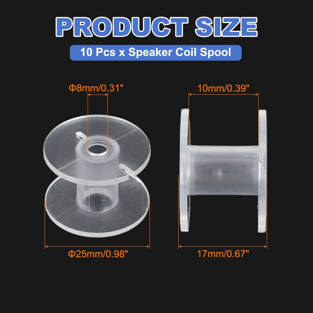 10pcs Speaker Crossover Bobbin Spools Coil, 25x17mm ABS Empty Spools