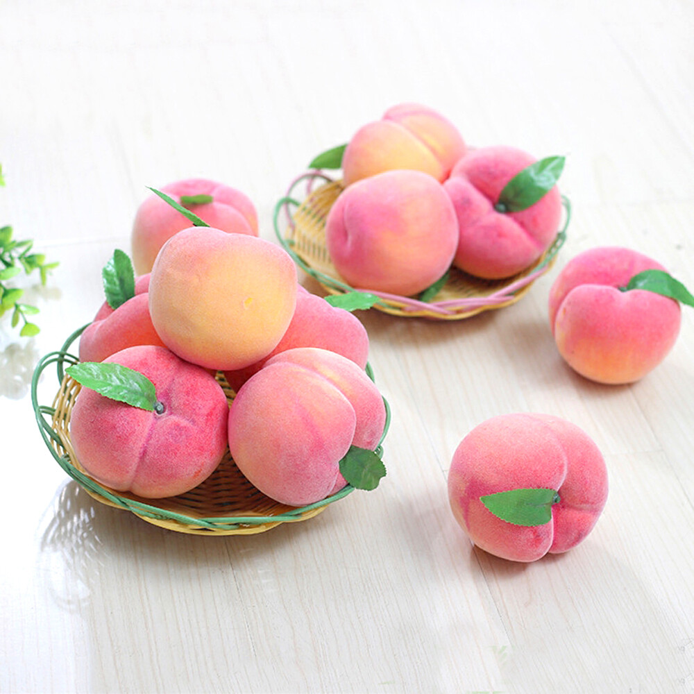 10pcs 8cm size Plastic Fake simulated Fruit artificial peach fruit model