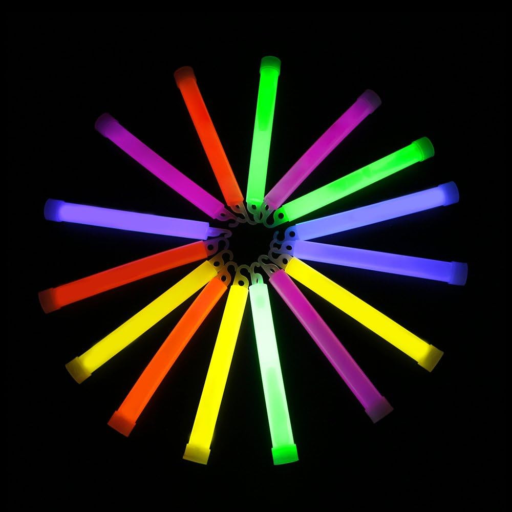 50 Pcs 6'' Premium Glow Sticks Bulk - Ultra Bright Large Glow Necklaces
