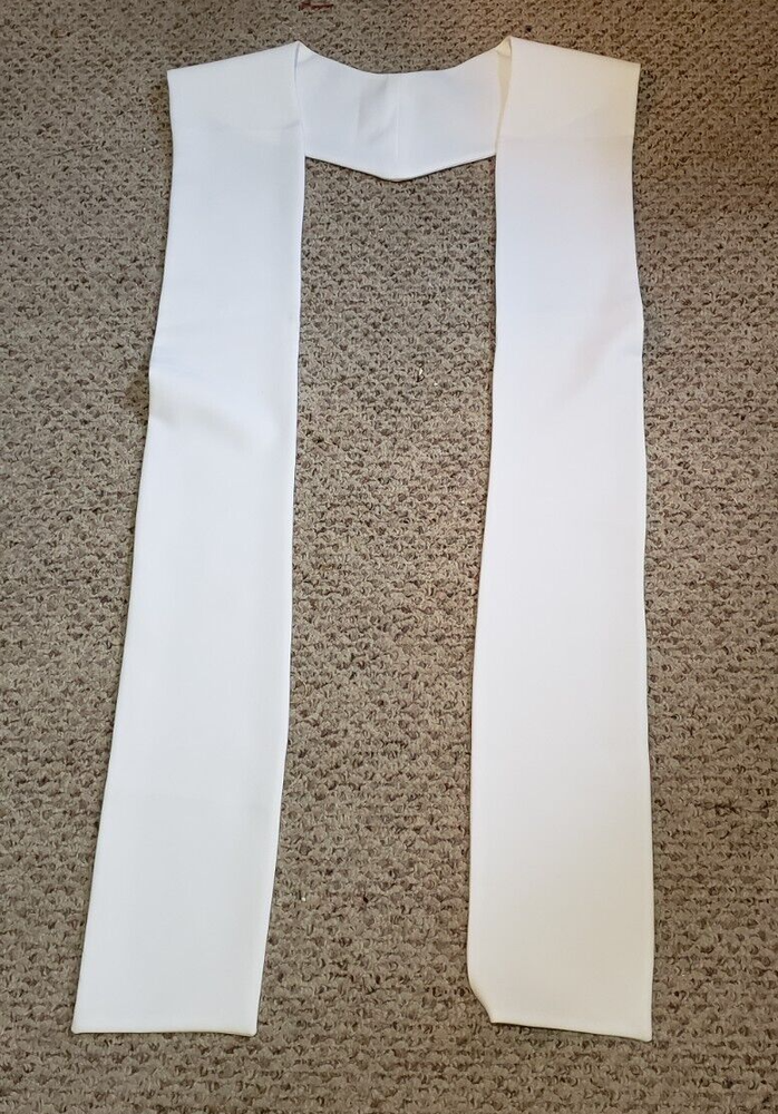 6 CLERGY PREACHING STOLES PLAIN WHITE 3