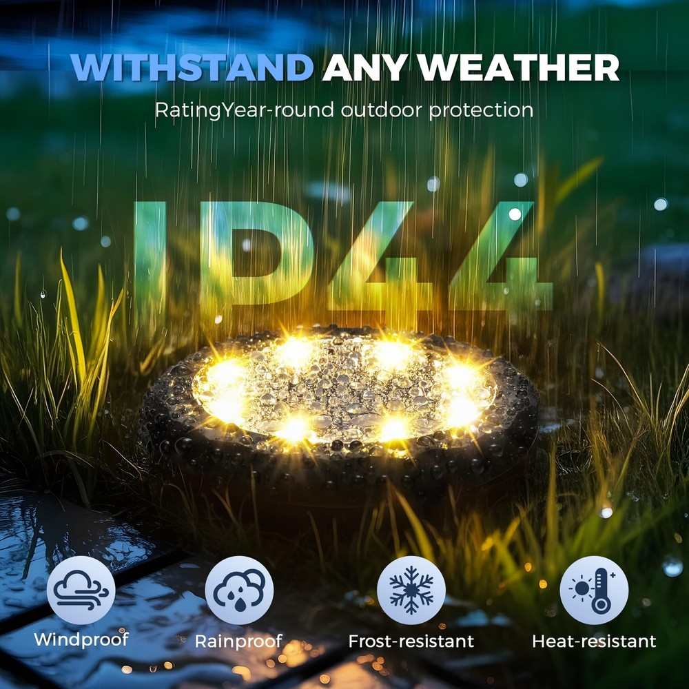 SOLPEX Mini Solar Ground Lights, 20 Pack Lights 20 Pack, Warm White