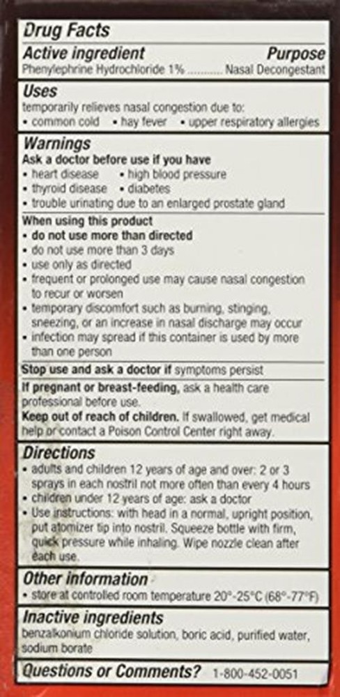 4 Way Fast Acting Nasal Spray - 1 oz
