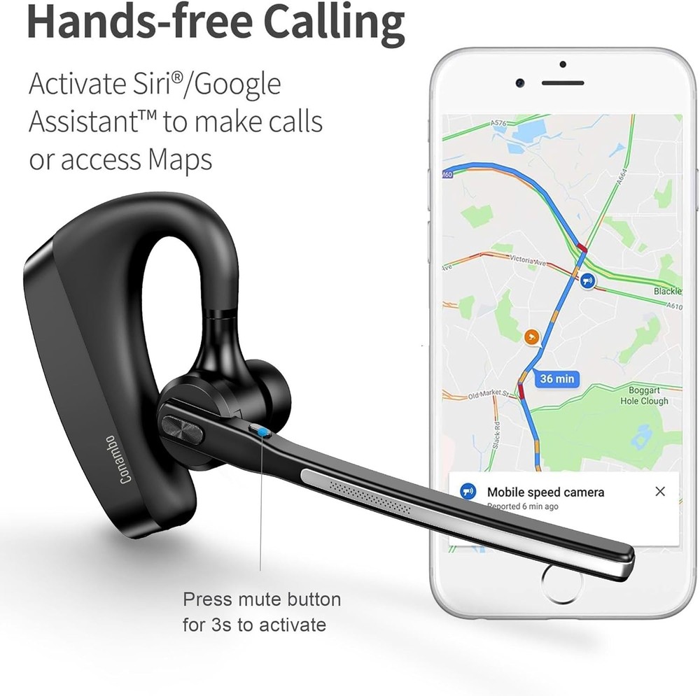 Conambo Bluetooth Headset 5.2 with CVC8.0 Dual Mic Noise Cancelling Bluetooth...