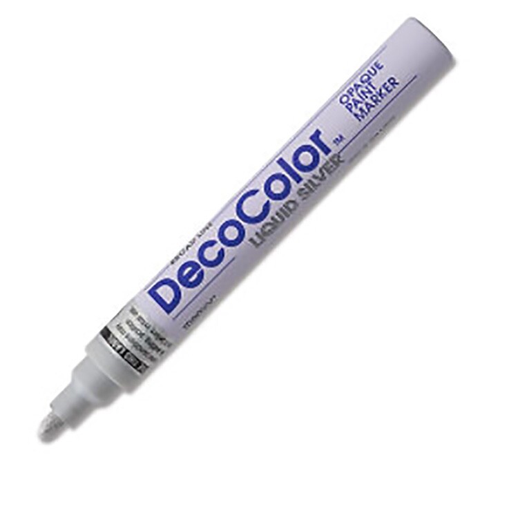 DecoColor, Paint Marker, Silver Ink, Broad Point, Opaque Marker, Permanent