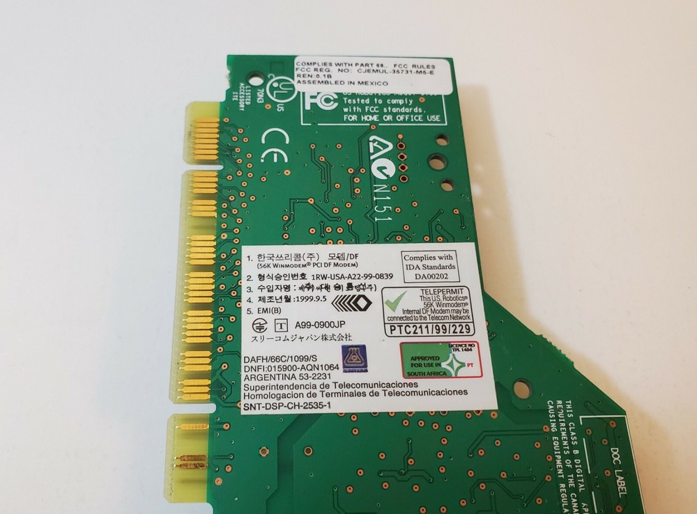 3Com U.S. Robotics Internal PCI Fax Modem AD1807JS (3CP5699A)