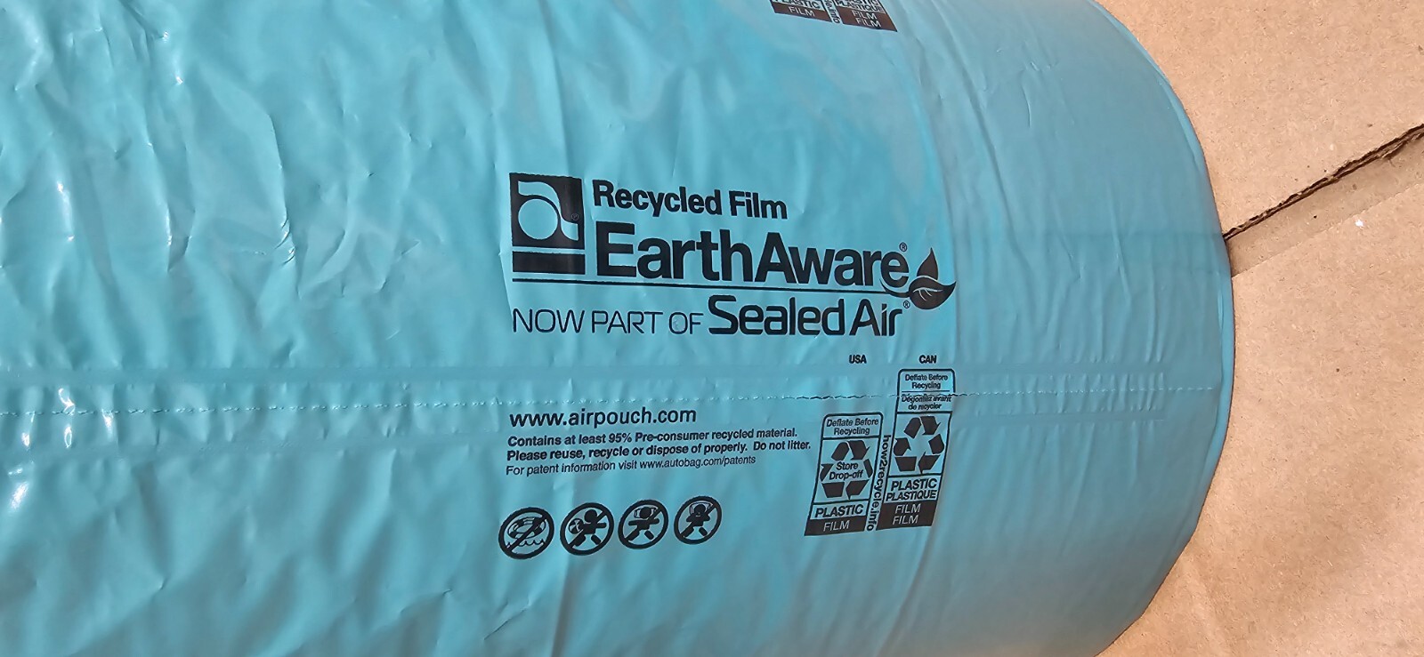 SEALED AIR AirPouch EarthAware 12 X 8 Air Packaging Roll 2600 length # 101107508