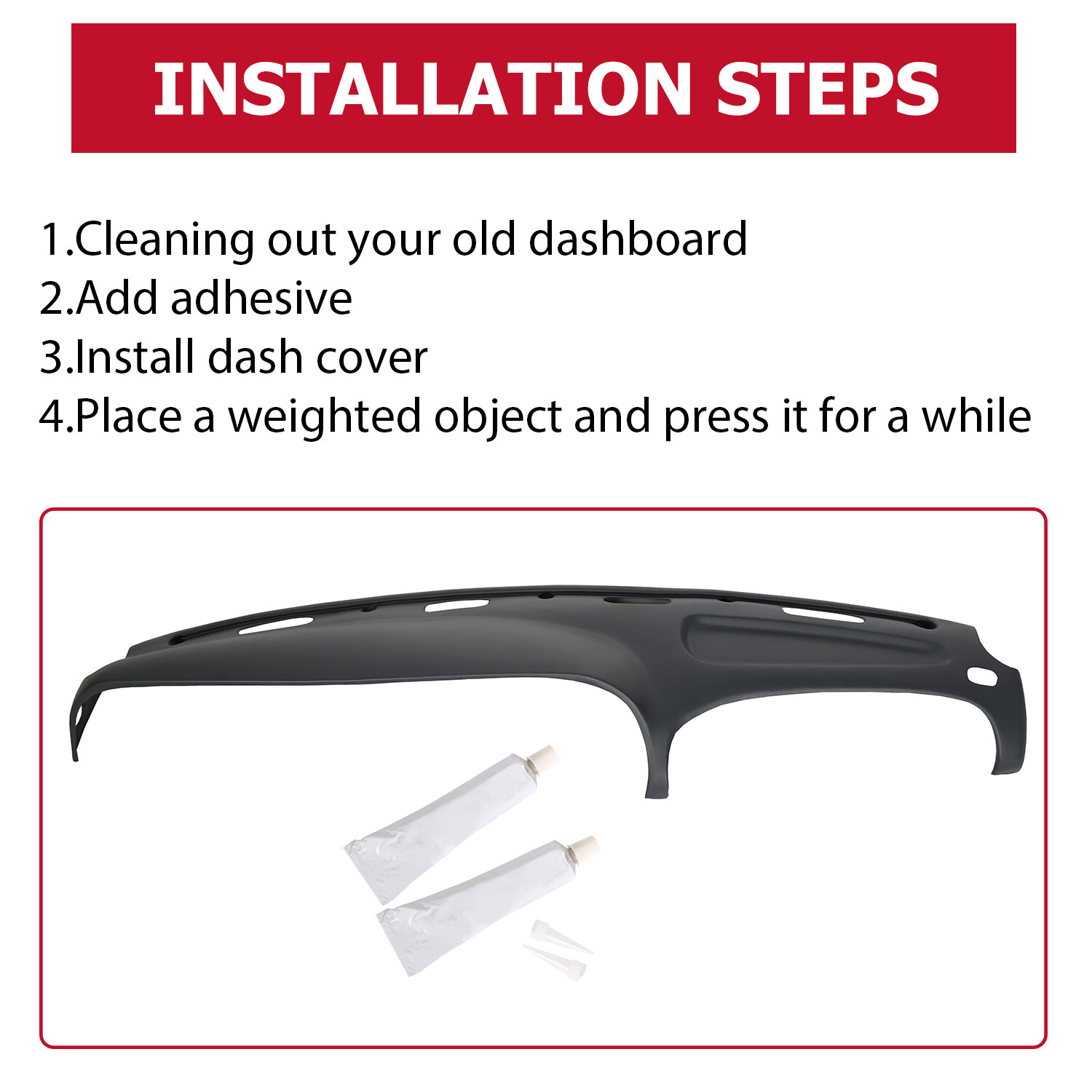 For 1998-2002 Dodge Ram Pickup ABS Dash Bezel & Dashboard Cover Overlay W/clips