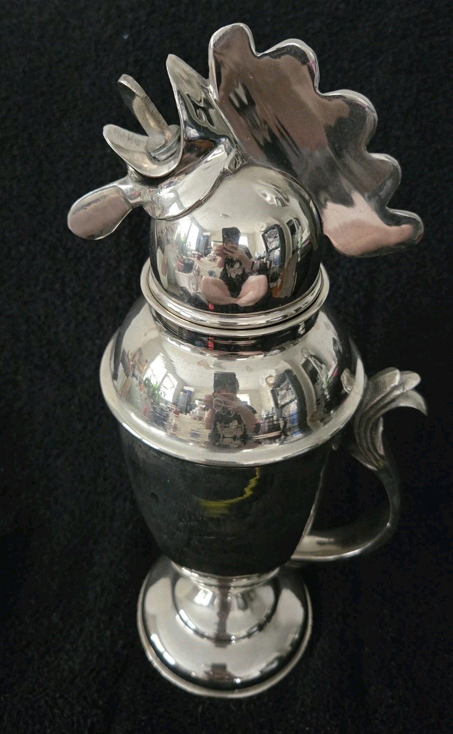 VTG Restoration Hardware Repro Art Deco Silver Plated Rooster Cocktail Shaker