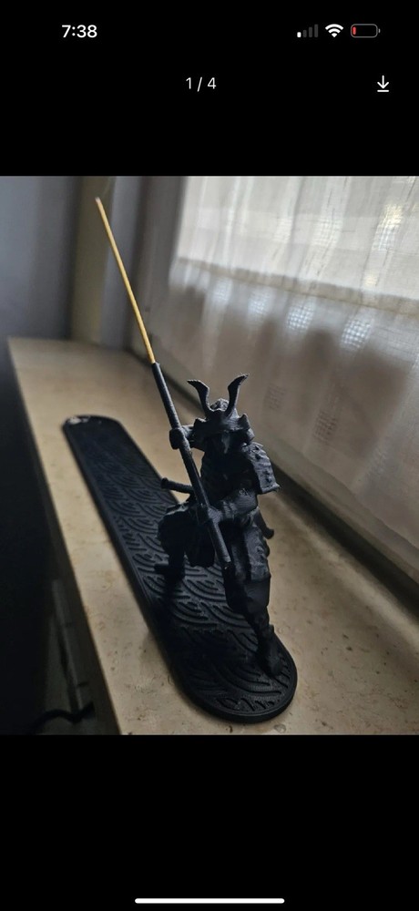 Samurai warrior posing - incense stick holder
