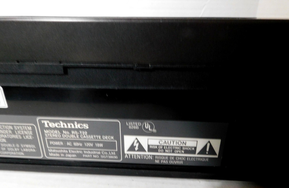 Technics Stereo Double Cassette Deck - RS-T22 - Includes Manual - Works Great!