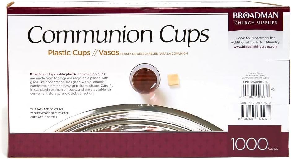Plastic, Disposable, Recyclable Communion Cups, 1000 Co