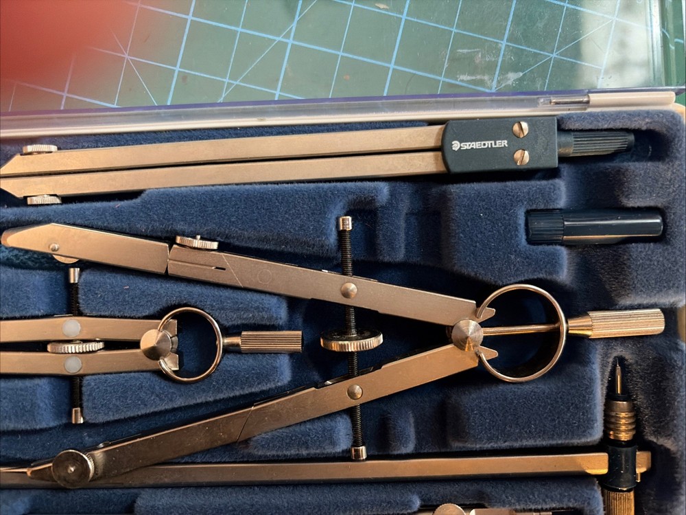 COMPLETE 7 Piece Vintage Staedtler MARS Master bow Compass Set