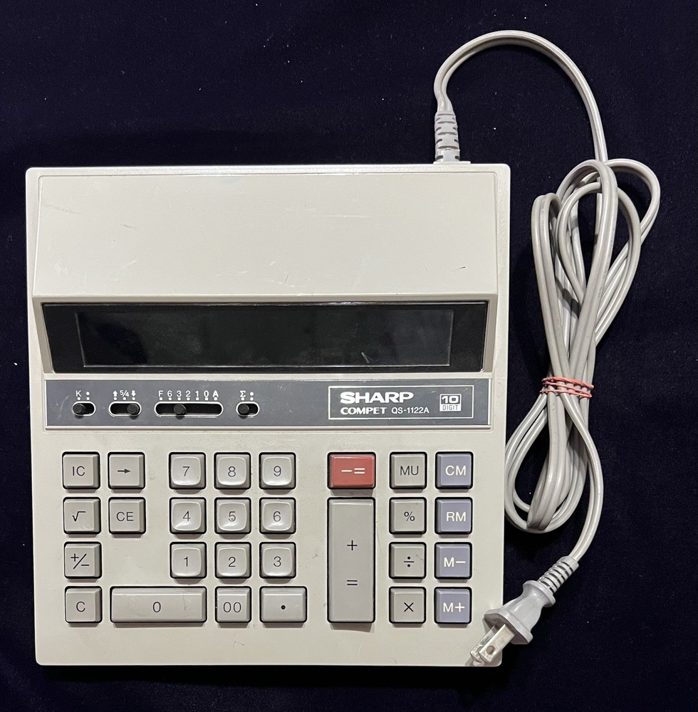 Vintage Sharp Compet QS-1122A Calculator 10 Digit Tested Working