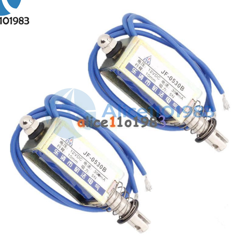 DC6V/12V/24V Push Pull Type Open Frame Solenoid Electromagnet Reset 10mm 5N/2N