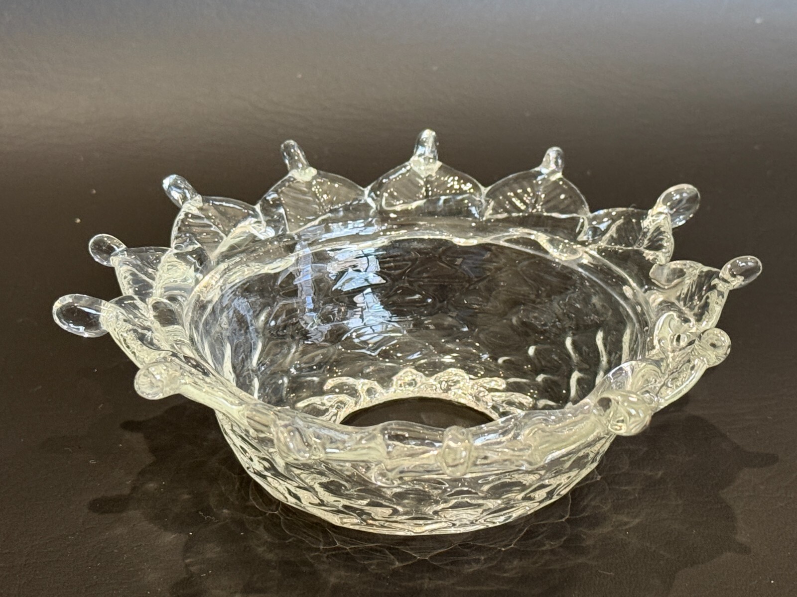 Vintage Venetian Murano Art Glass Chandelier Part Bobeche, 1-5/8" Fitter