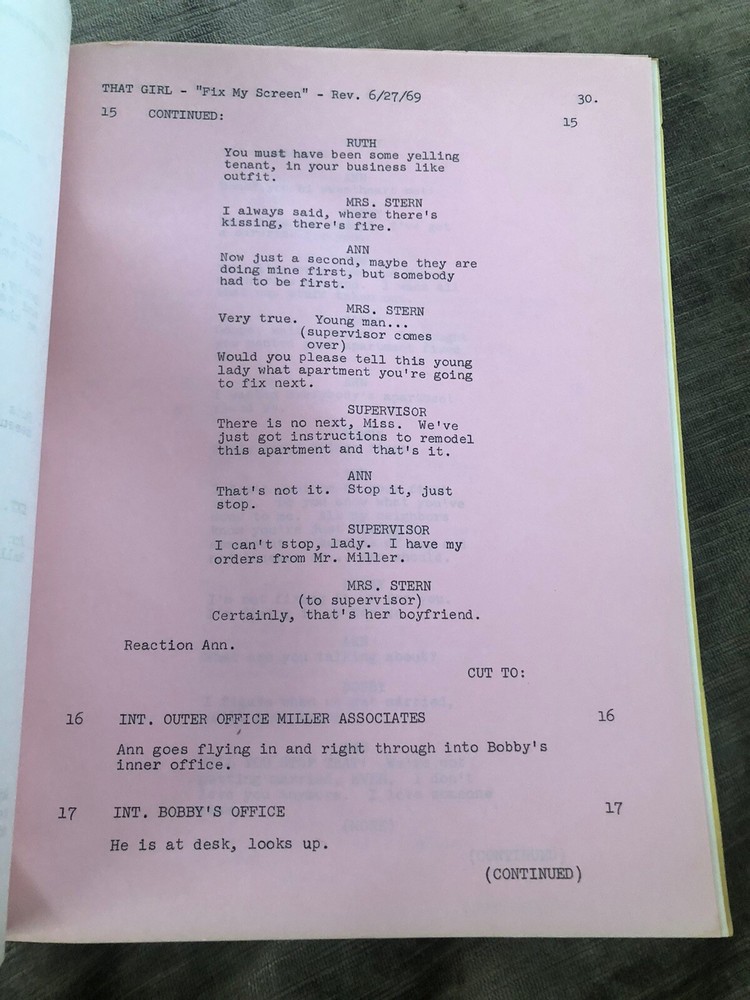 THAT GIRL! VIntage TV SCRIPT!