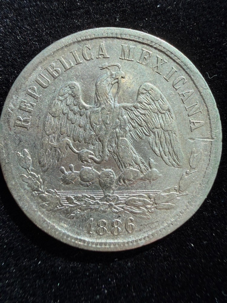 Mexico 25 centavos Mo M 1886 silver coin