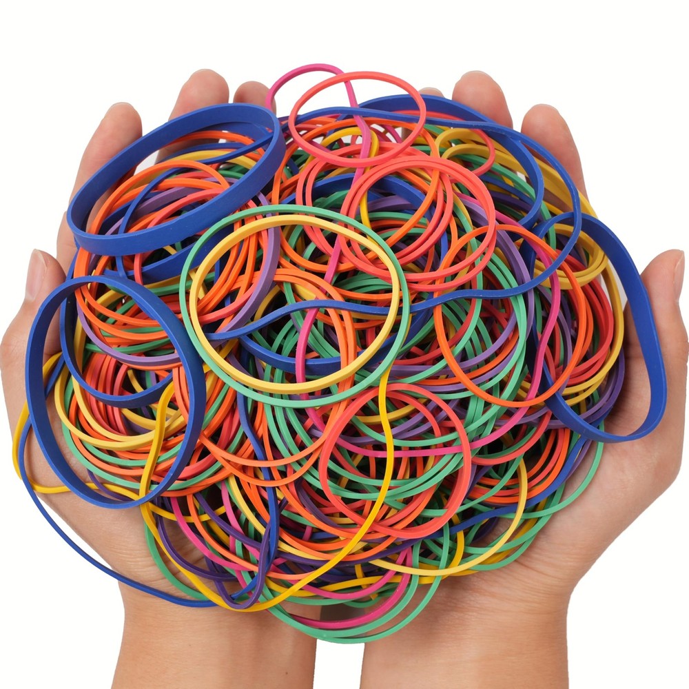 HAIDIBAO Rubber Bands Assorted Sizes 0.5lbs Multicolor Elastic