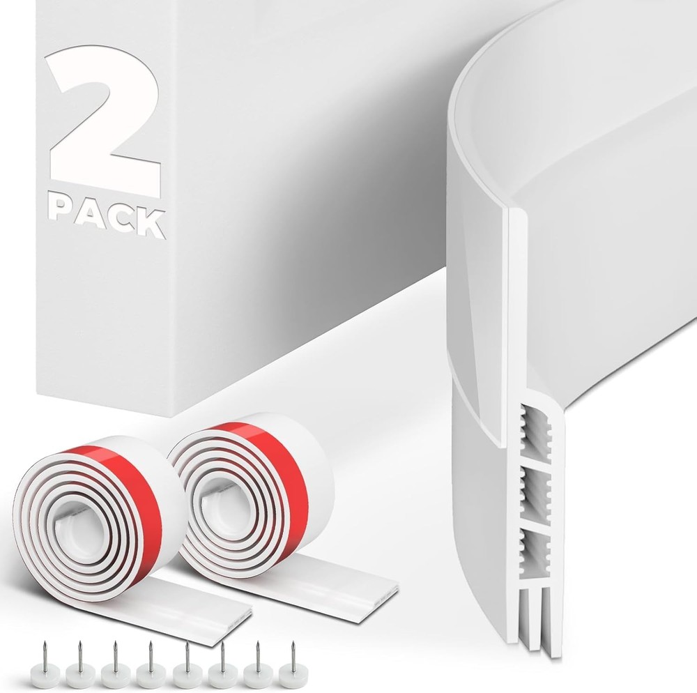 2 Pack Door Draft Stopper Seals - Silent & Energy Efficient Insulators