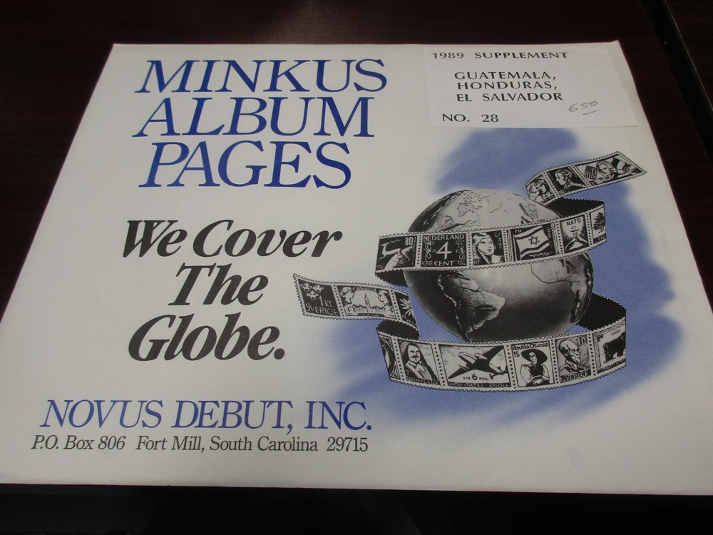 "MINKUS" STAMP ALBUM  1990  SUPPLEMENT GUATEMALA,HONDURAS,EL SAL    W/FREE SHP.