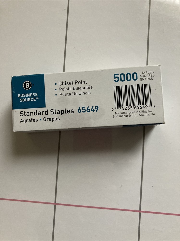 Business Source Standard Chisel Point Staple (5000-Pack) BSN65649