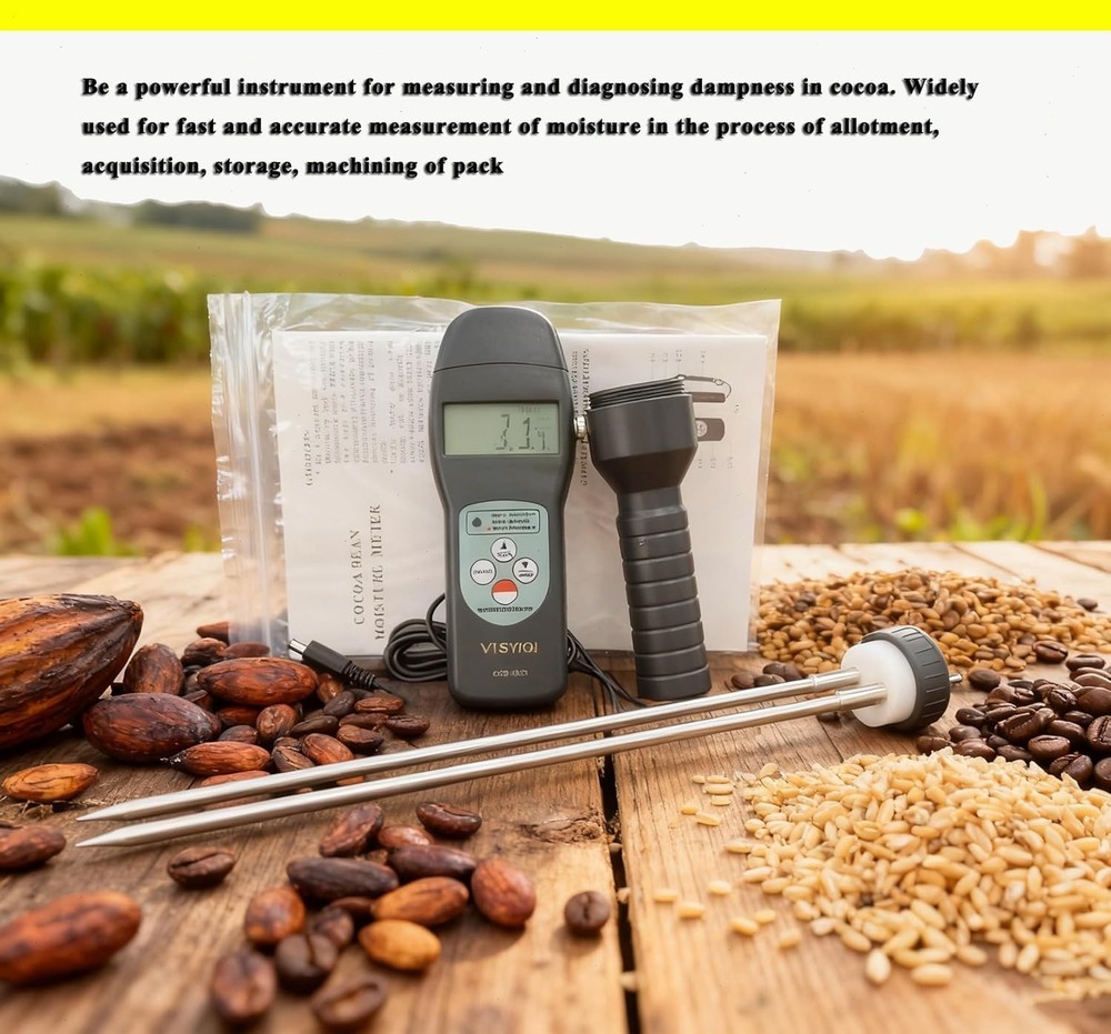 Cocoa Beans Moisture Meter Coffee Moisture Meter with Range 0-24% Resolution 0.1