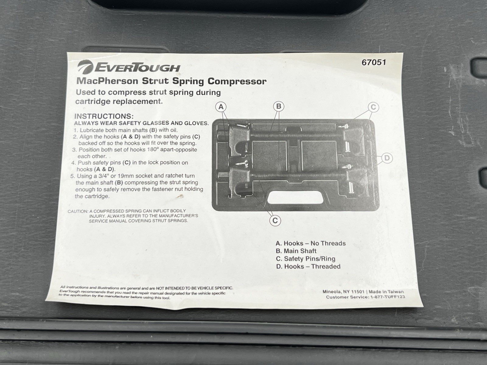 Evertough 67051 MacPherson Strut Spring Compressor Set