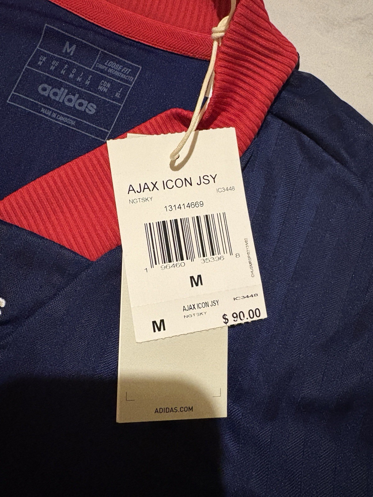 2022/23 Ajax Icons Kit Jersey Adidas Men’s Medium Brand New with Tags Navy Blue