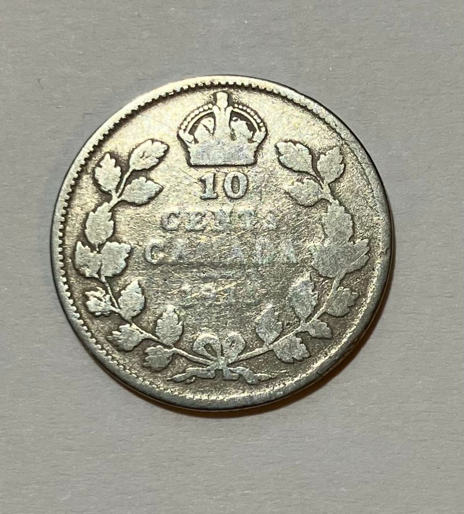 1915 Canada Silver 10 Cents
