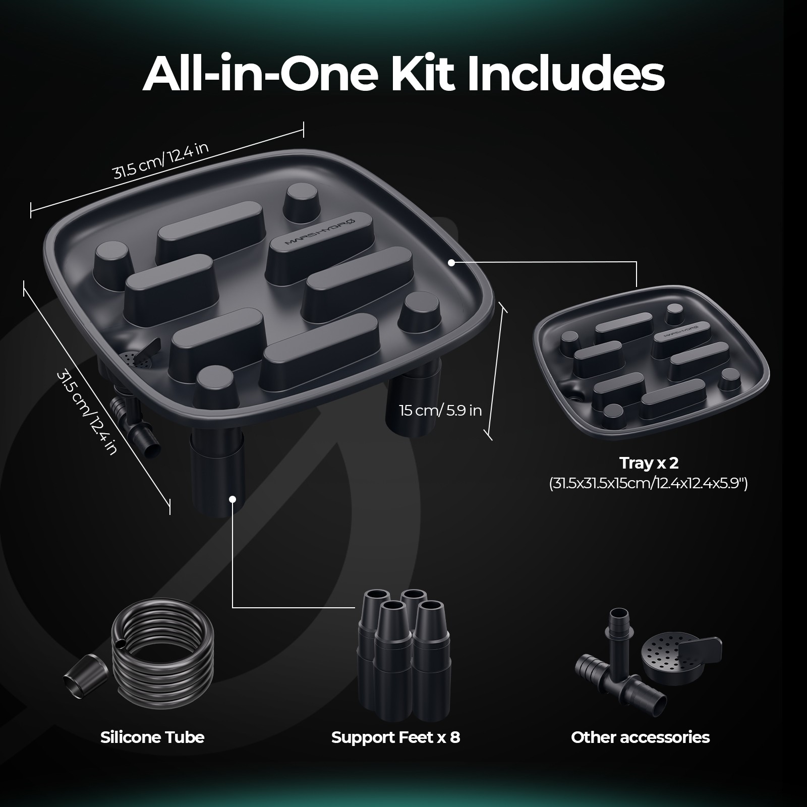 Mars Hydro 2-Pack Drainage Trays for Grow Tents and Garden Plants