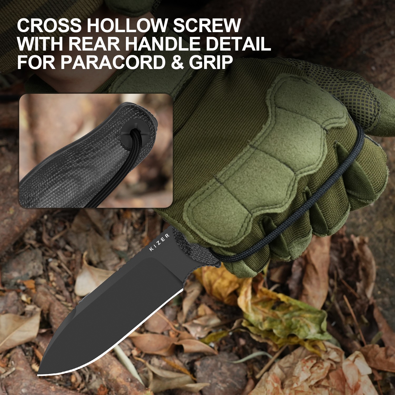 Kizer Drop Bear Fix 3 Fixed Knife 1095 Blade Micarta Handle Medium Size 1101A3