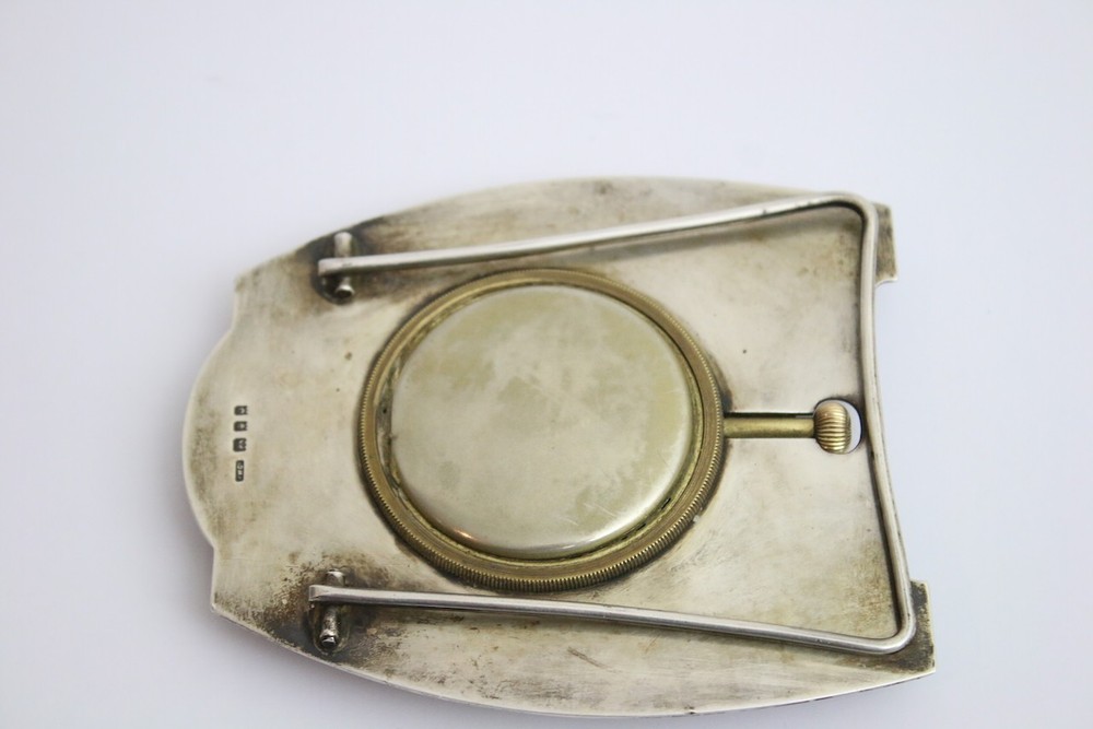 Sterling solid silver 8 day art deco clock working well hallmarked