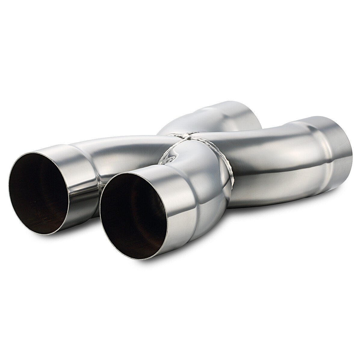 Welded X Pipe 3" Dual Inlet/Outlet Polished Exhaust X Pipe Stainless Steel