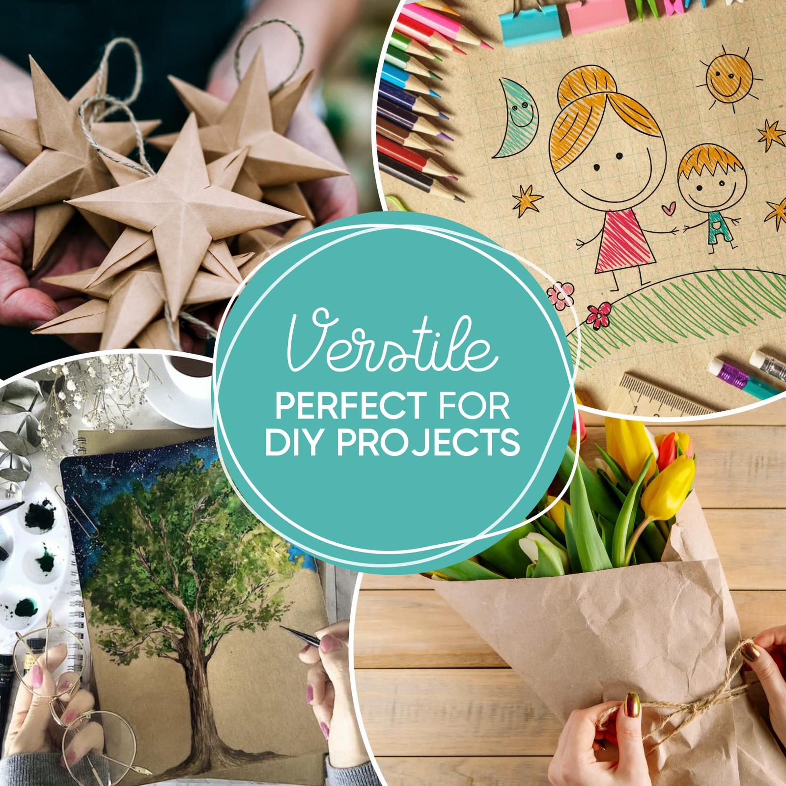 17.5" x 1200" Brown Kraft Paper Basis Thick Roll Packaging Shipping Wrapping