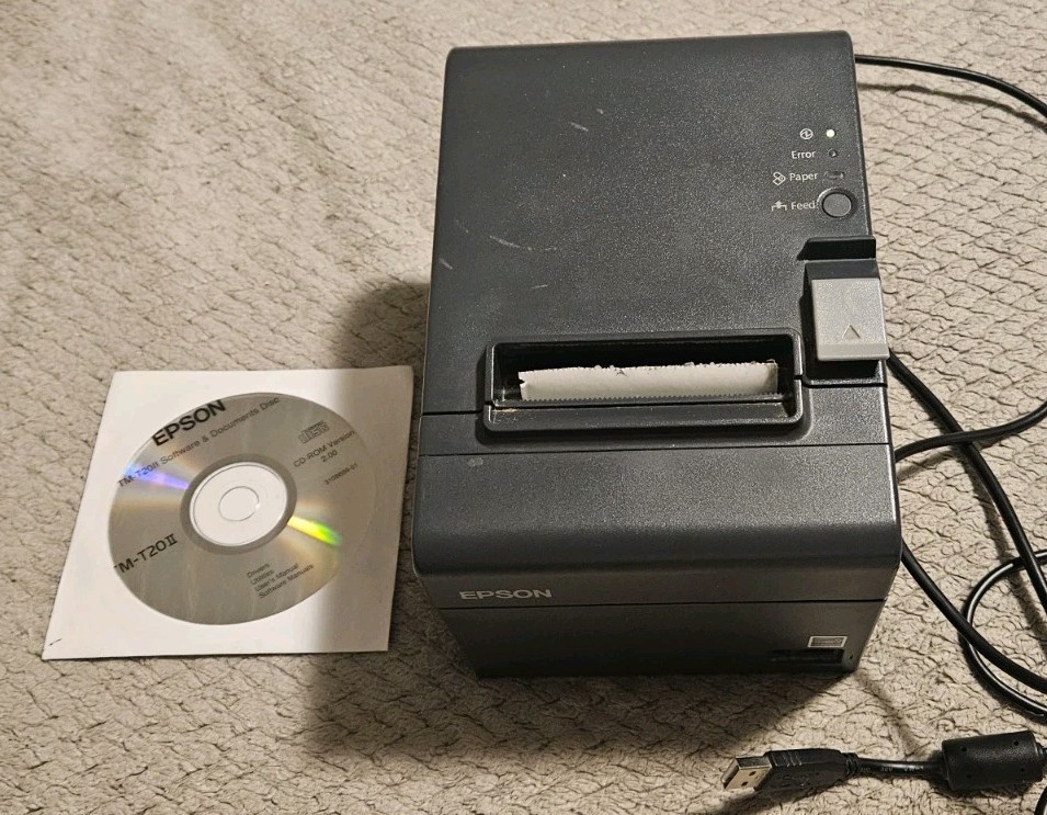 Epson TM-T201 POS Thermal Receipt Printer Tested Working