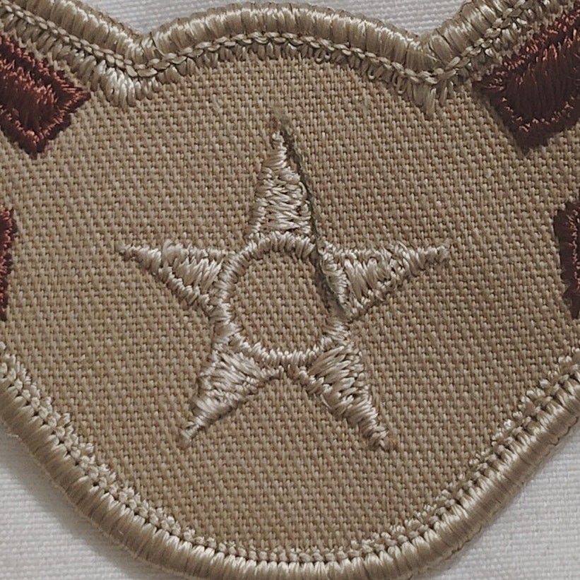 USAF Airman First Class E‑3 Desert Subdued Patch, 4" × 2‑1/2", Embroidered